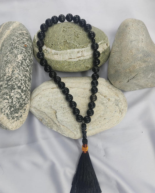 Black Aqeeq Tasbih 12mm/33 Beads