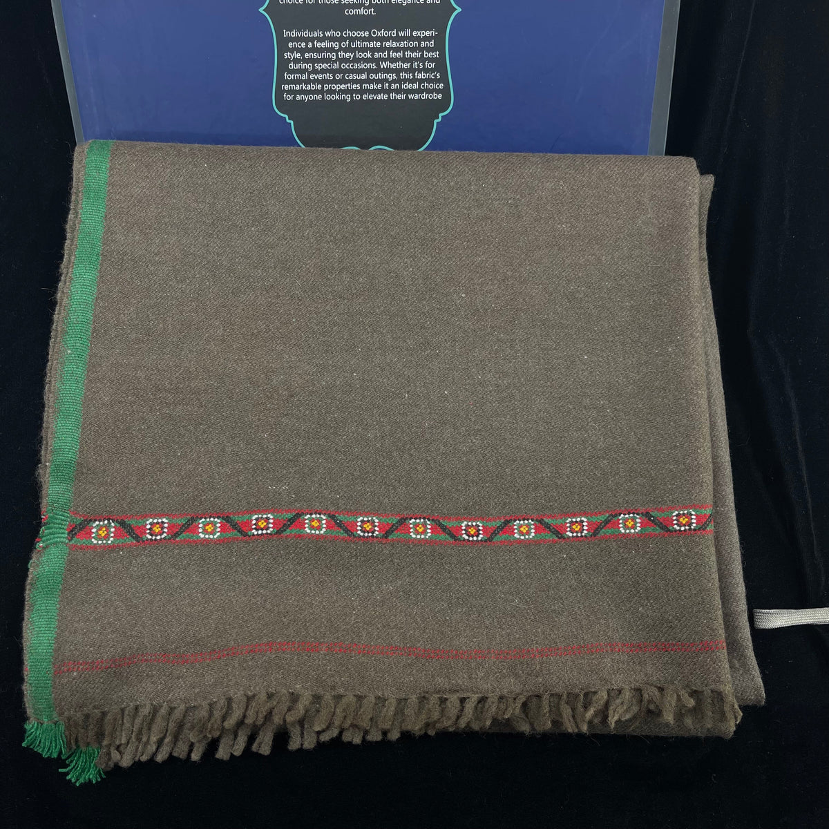 Herati Wool Shawl — Elegance from Afghanistan Grey Color