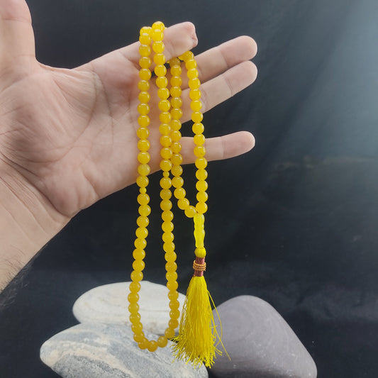 Zard Aqeeq Stone Tasbih 10mm/33 Beads