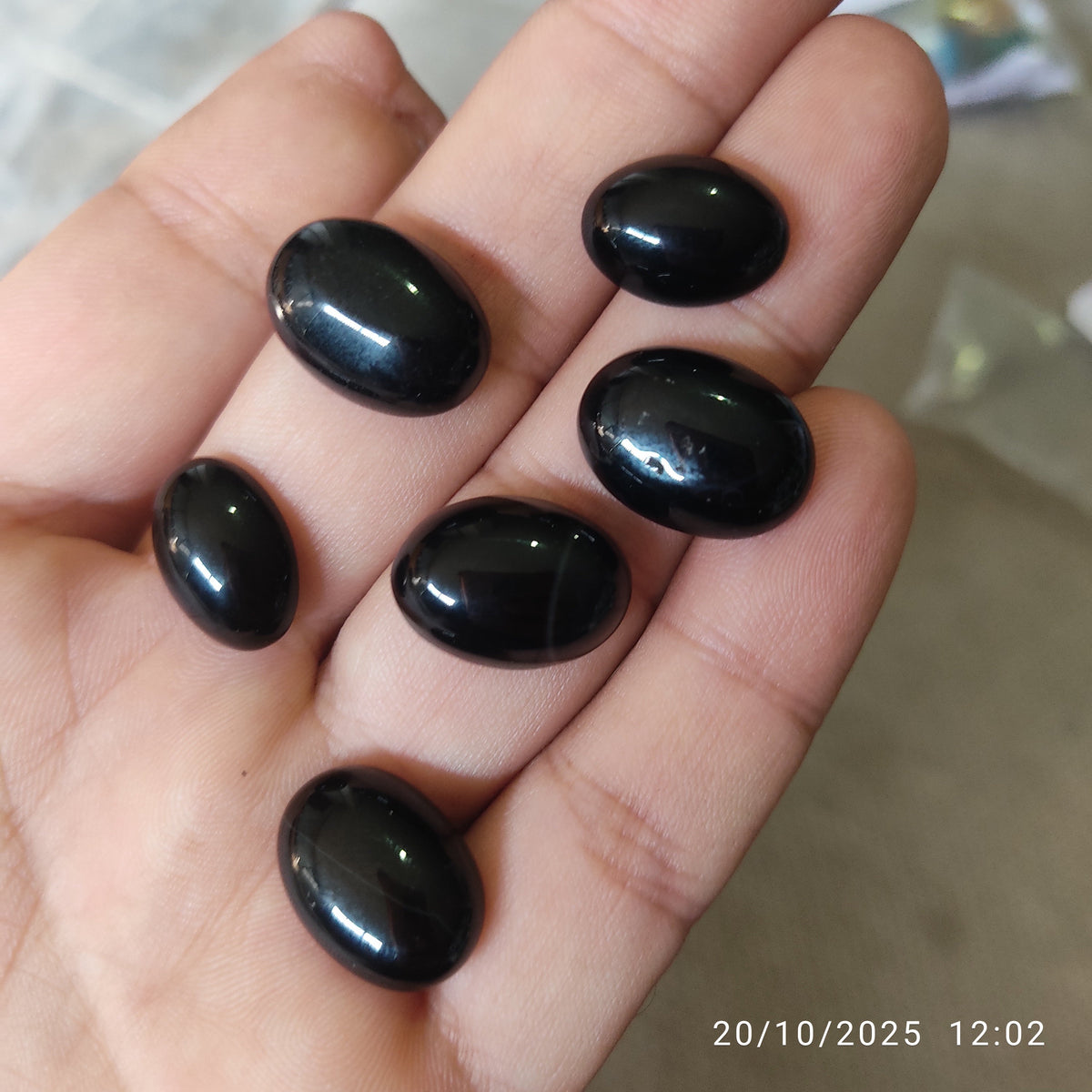 Black Aqeeq Stone (Irani ) Medium Size SA-106 (RS. 1250/Each)