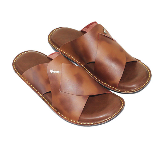 Handmade Slipper Double Shade Brown Light Weight & Soft