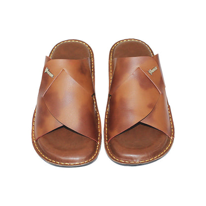 Handmade Slipper Double Shade Brown Light Weight & Soft