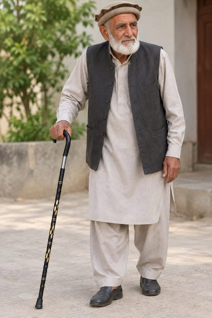 Black Round Majesty Cane (Single Piece)