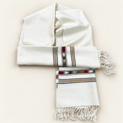 Angoora Wool Handmade Soft Mufflers- Off-white