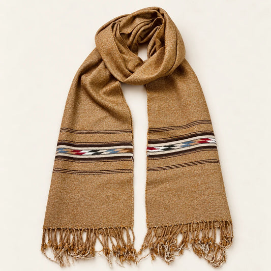 Handmade Soft , Wool Mufflers- Camel
