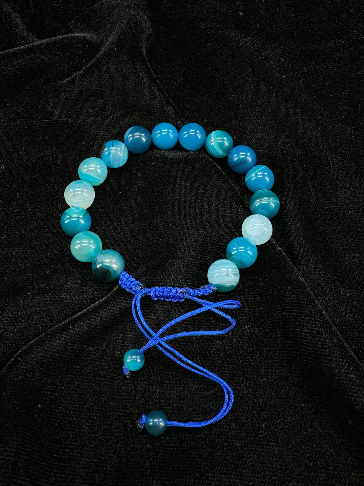 Blue Aeeq Stone Bracelet-Unisex  – Free Size Fit for All( 16 Beads ,10mm size)