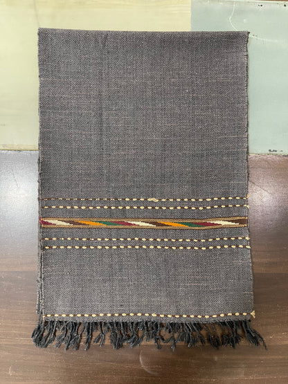 Handmade Mufflers- slate gray (Sleek Border Style)