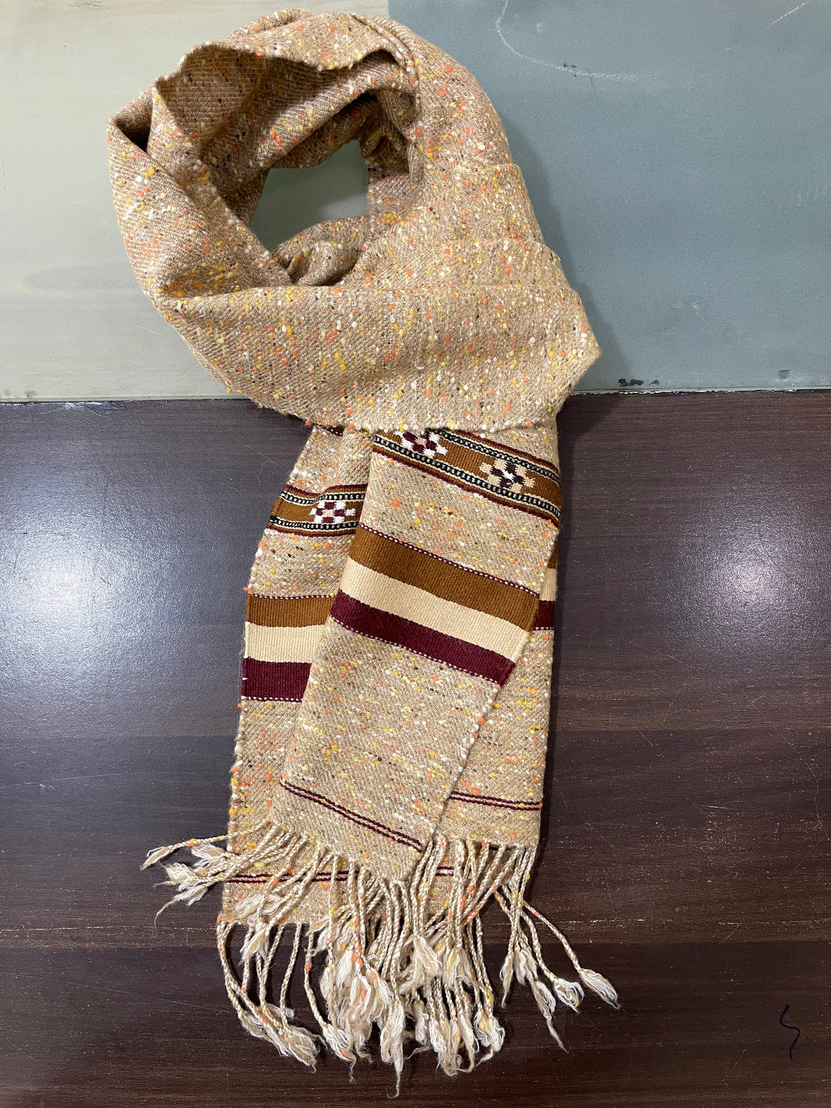 Handmade Mufflers- Beige Color ( natural grainy Surface)