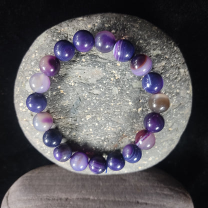 Amethyst  Bracelet  – Free Size Fit for All( 16 Beads ,10mm size) Elastic
