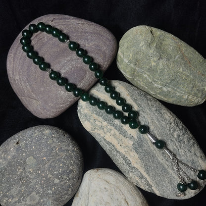 Green Aqeeq Stone  Tasbeeh 10mm 33 beads
