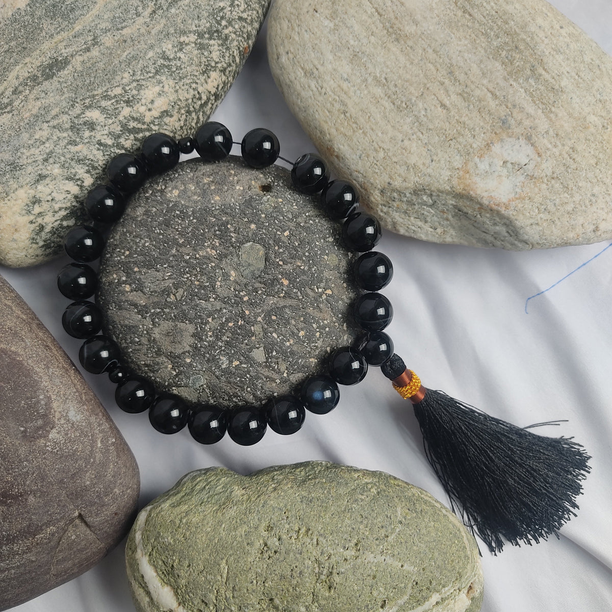 Black Aqeeq Tasbih 14 mm/21 Beads
