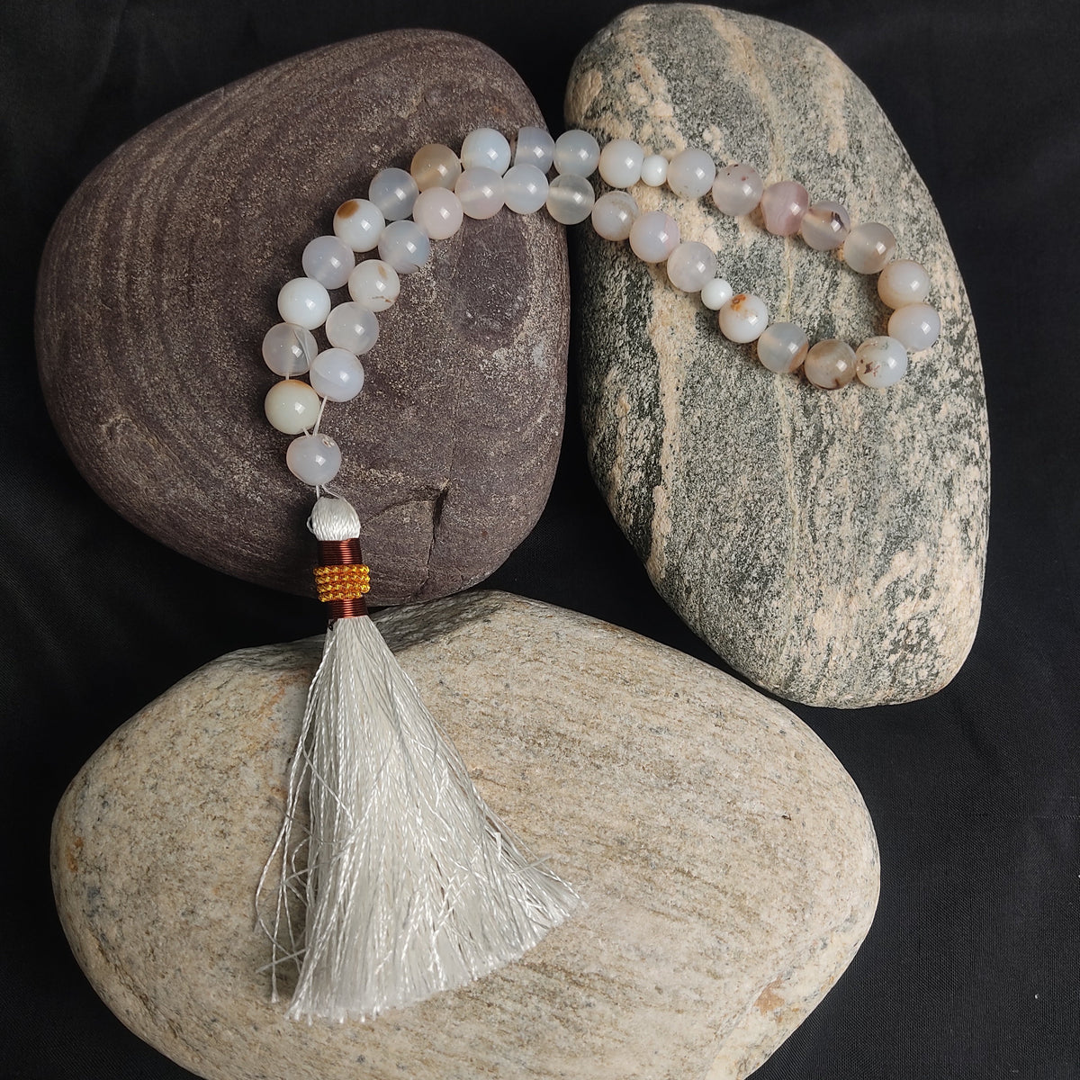 White Aqeeq Stone Tasbeeh Collection.