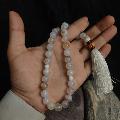 White Aqeeq Stone Tasbeeh Collection.