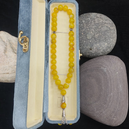 Zard Aqeeq  Stone Tasbih 10mm/33 Beads