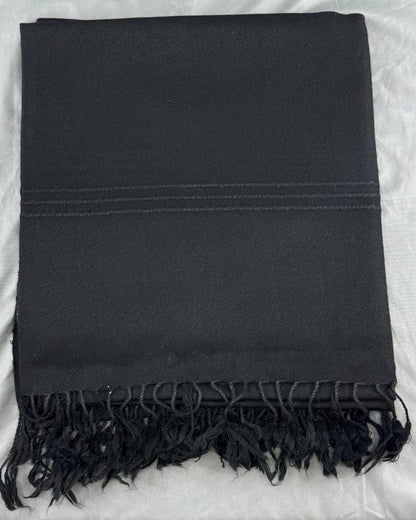 Swati  woolen Black Handmade Shawl