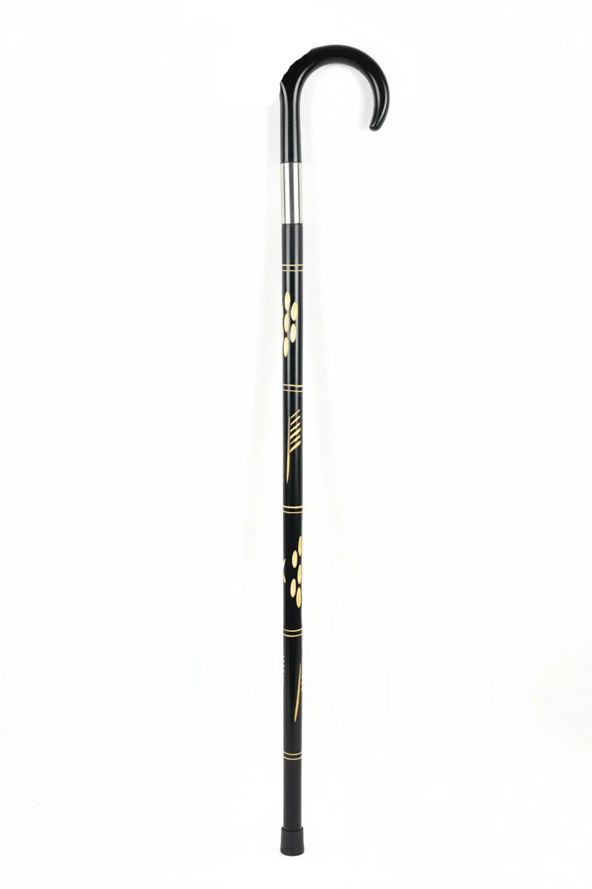 Black Round Majesty Cane (Single Piece)