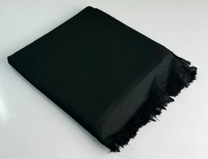 Swati Plain Jet  Black Handmade Wool Shawl