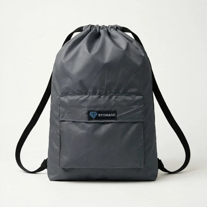 Single, Drawstring Bag – , Waterproof, All-Purpose for Hajj Umrah College/Uni , Gym & Daily Use ( Grey)