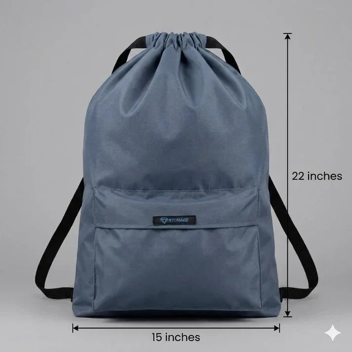 Single, Drawstring Bag – , Waterproof, All-Purpose for Hajj Umrah College/Uni , Gym & Daily Use ( Greyish)