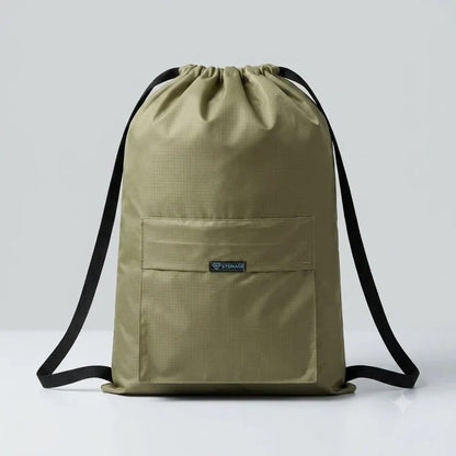 Single, Drawstring Bag – , Waterproof, All-Purpose for Hajj Umrah College/Uni , Gym & Daily Use (Khaki)