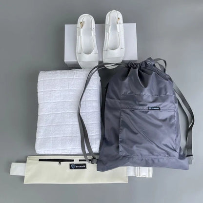 4 in 1, Hajj & Umrah Essentials –(Pure Cotton Full Towel Ihram + Ihram Slipper + Ihram Belt+ Bag)