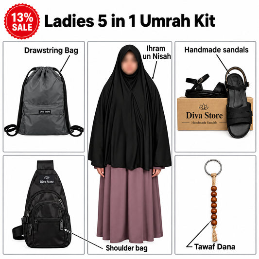 Ladies 5 in 1 Umrah Kit, Get 13% Discount