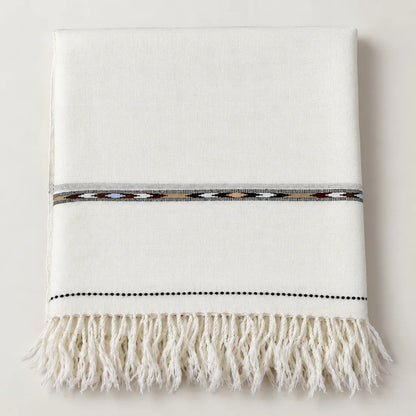 72 Count Premium Class (440 gram) Swati  Shawl Off-White,“A Touch of Tradition — Includes a Complimentary Pakool!”