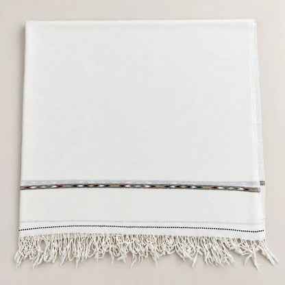 72 Count Premium Class (440 gram) Swati  Shawl Off-White,“A Touch of Tradition — Includes a Complimentary Pakool!”