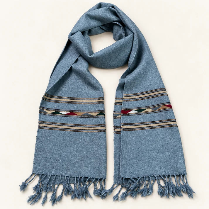 Handmade Soft , Wool Mufflers- Grey