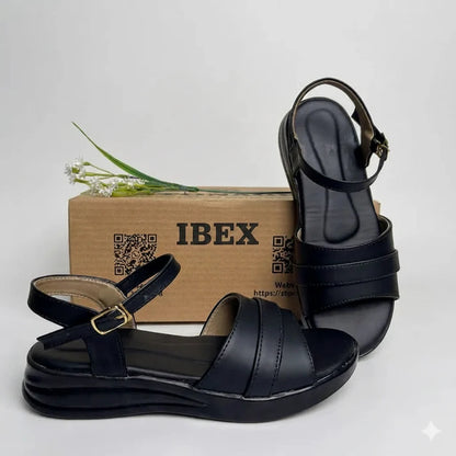 DIVA Exclusive, Ladies Hand made , Soft , Lightweight & Flat, Leather Sandals, Black Color