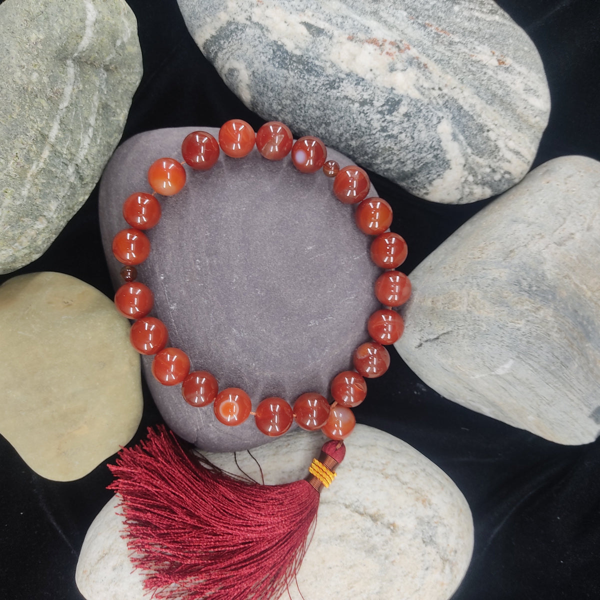 Yamni (Red)  Aqeeq Stone  Tasbih Collection