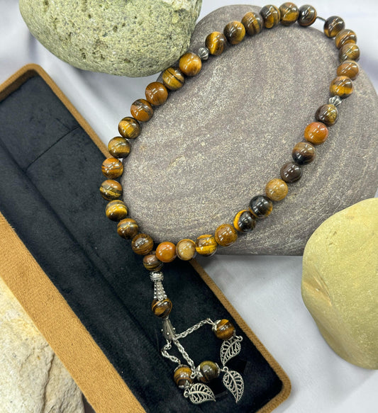 Tiger Eye Aqeeq Stone Tasbeeh (عین النمر تسبیح)