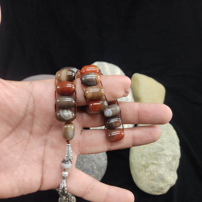 Sulaimani Aqeeq  Stone Tasbeeh Turkish Style  12mm/21 Beads