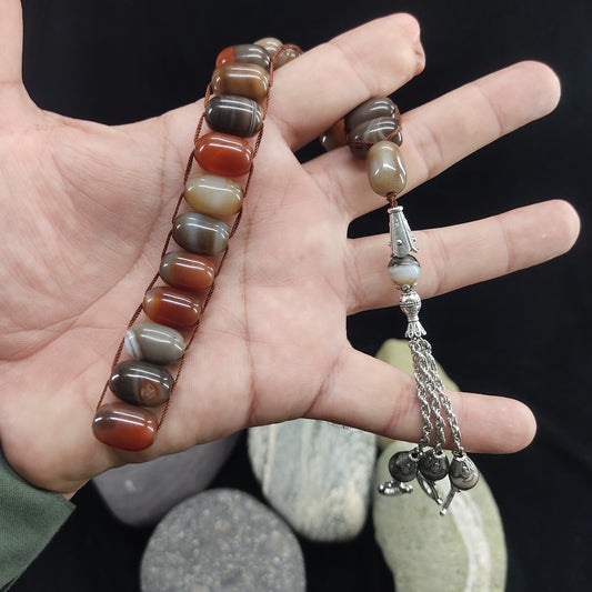 Sulaimani Aqeeq  Stone Tasbeeh Turkish Style  12mm/21 Beads